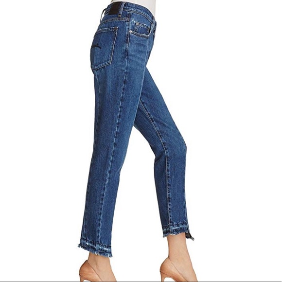 Distressed Chewed-Hem Boho Edition Blue Jeans - Picture 4 of 5